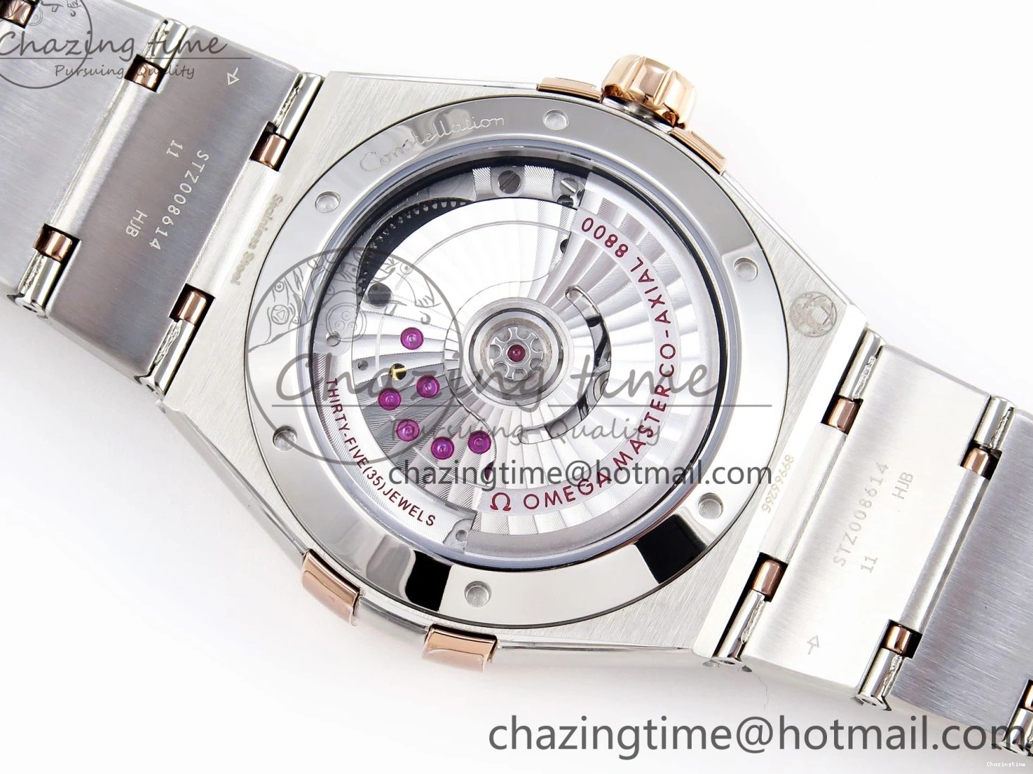 1231 Lightweight Constellation 39mm SS RG Diamonds Bezel ASWF 1:1 Best Edition White Diamonds Dial on SS RG Bracelet A 7774